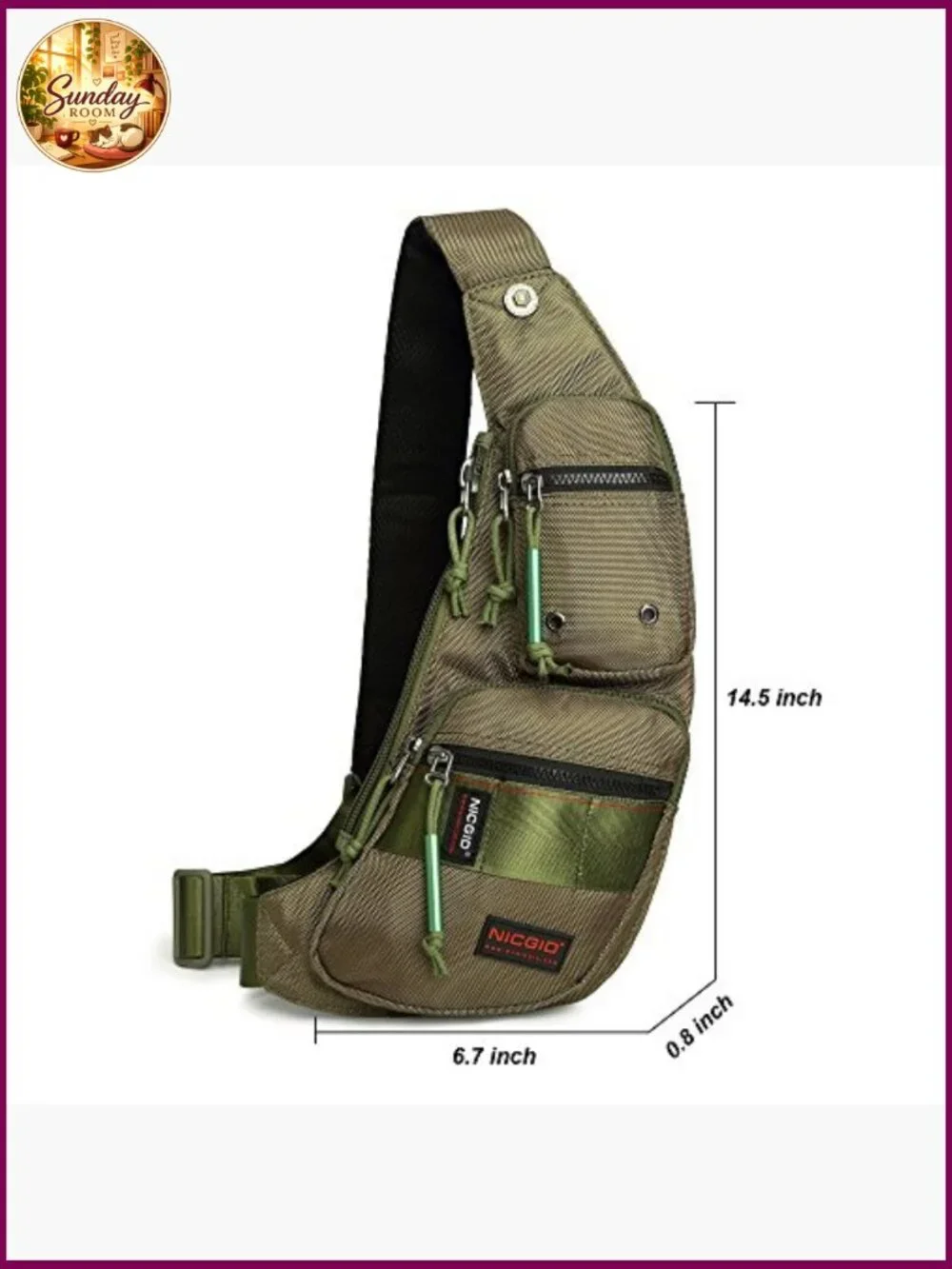 Sling Bag Crossbody Chest Shoulder Backpack Casual Daypack